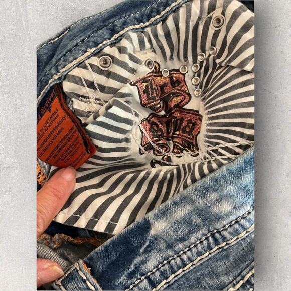 Rock Revival Daly Alt Women’s 26 Straight Leg Distressed Bling Denim Jeans - Picture 5 of 14